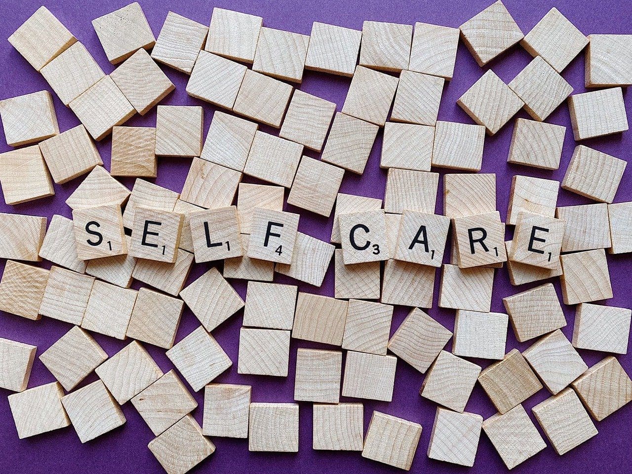 block of words spelling out self care